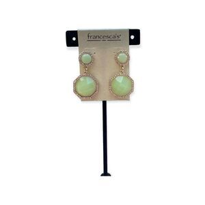 Francesca’s Green Plastic Circle Octagon Stud Earrings